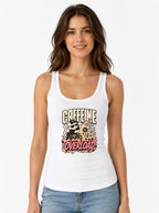 Caffeine Overload Cat Shirt - Boba Lover Cool Anime Graphic Tee - White
