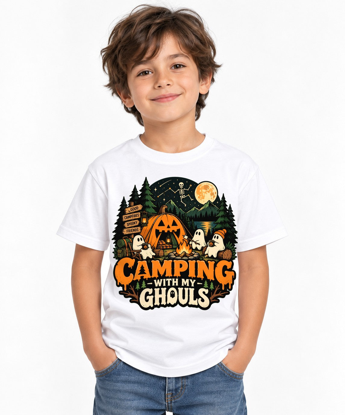 Camping With My Ghouls - White