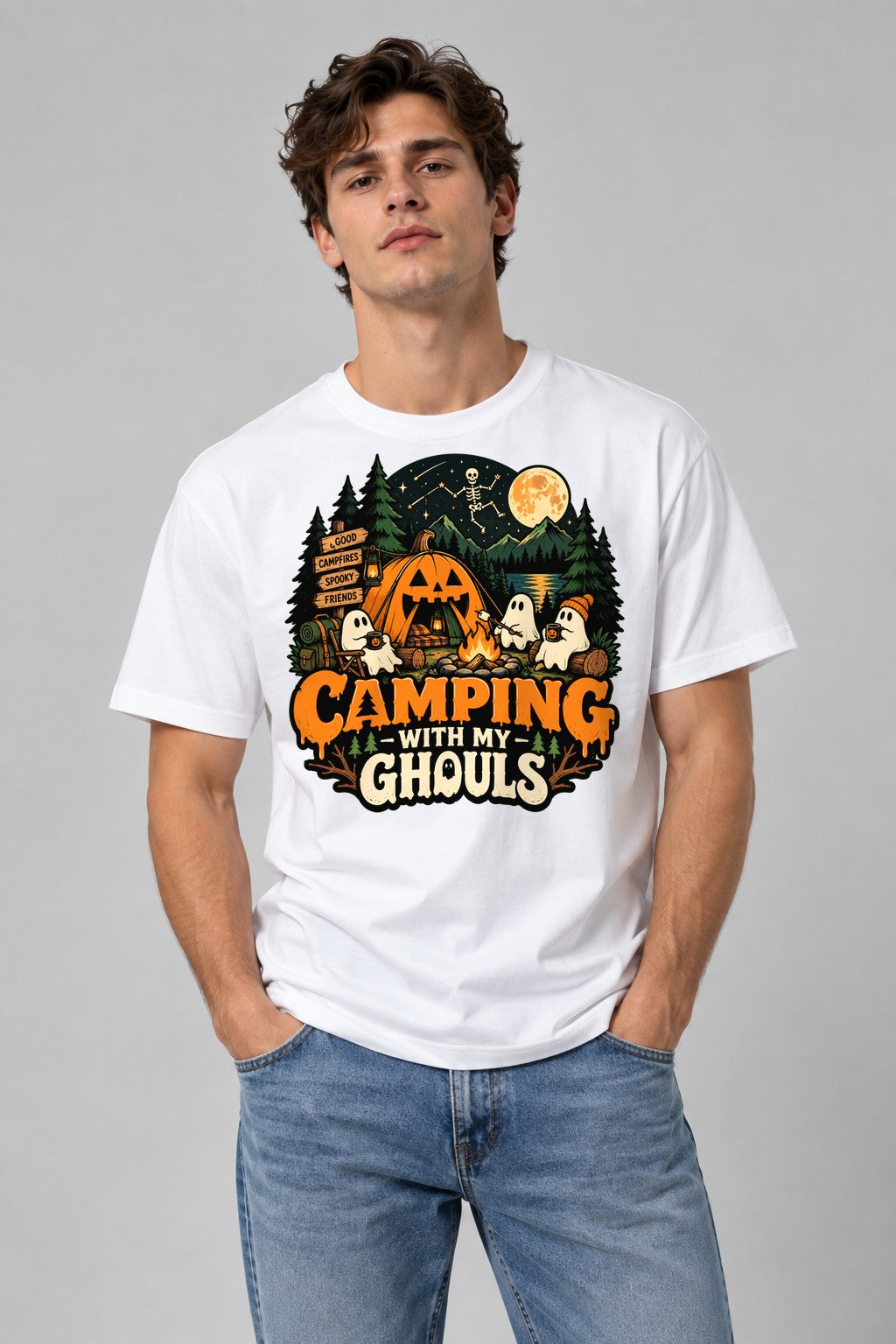 Camping With My Ghouls - White