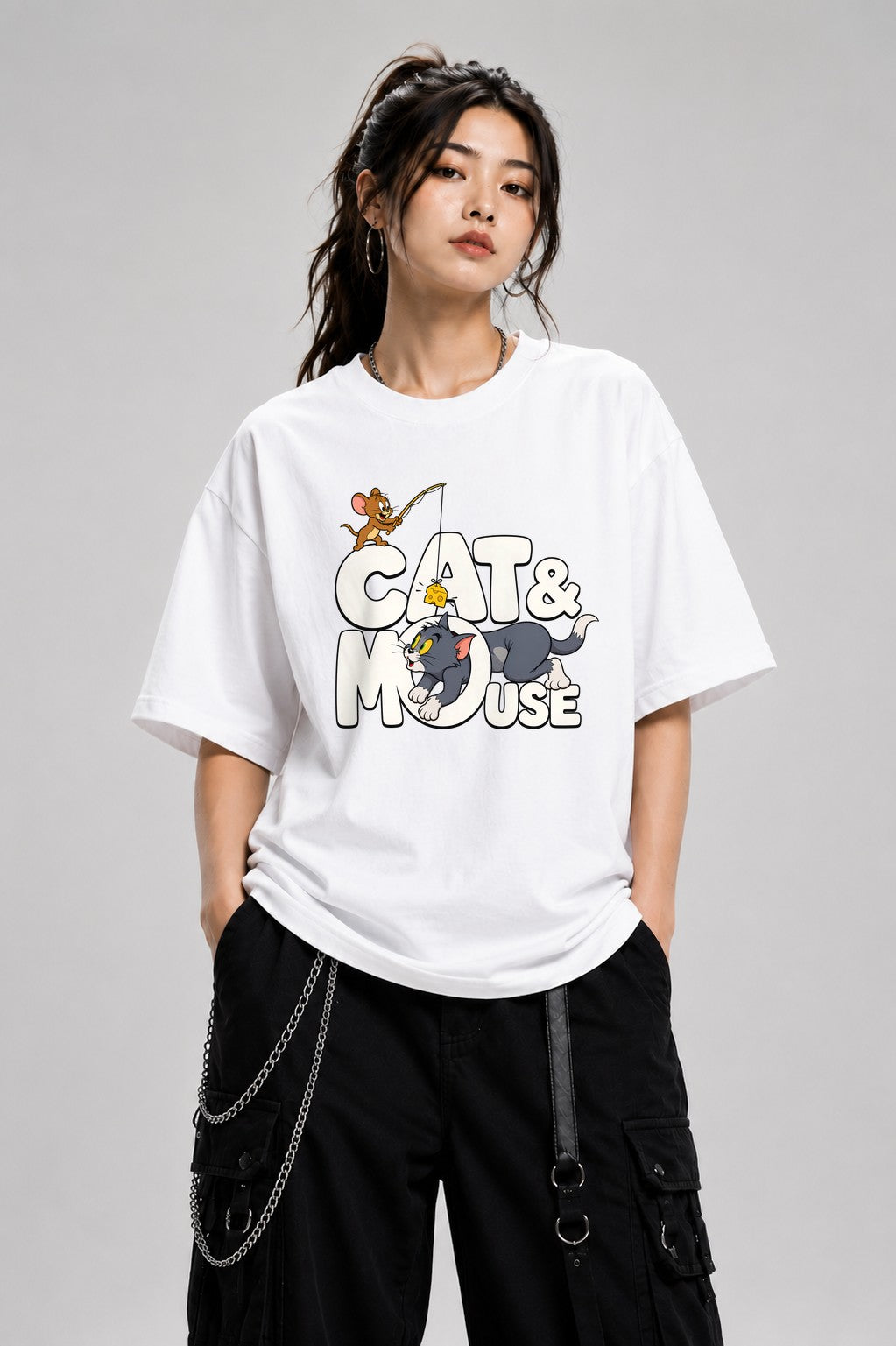 Cat and Mouse - White