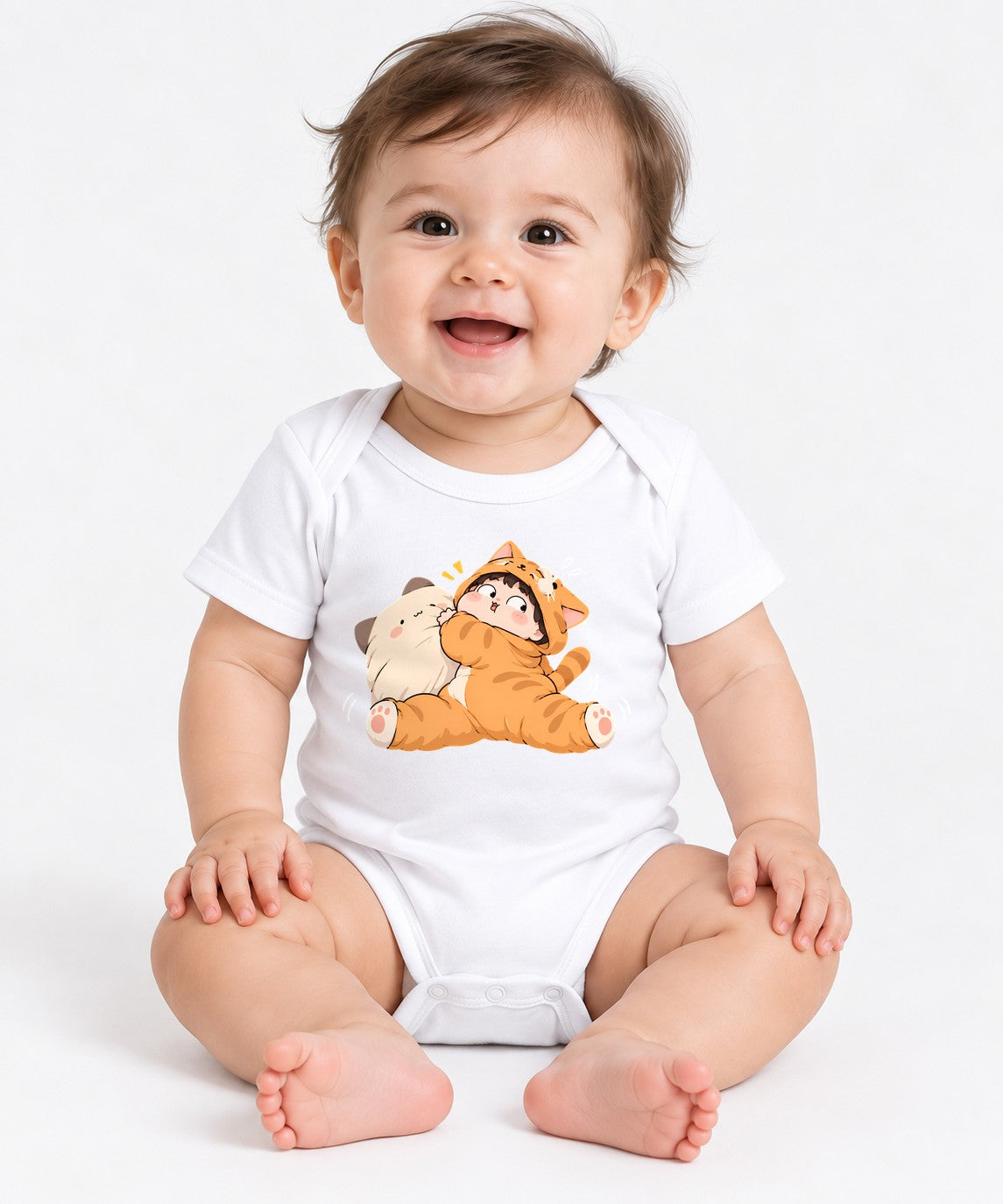 Cat Cuddle Onesie - White