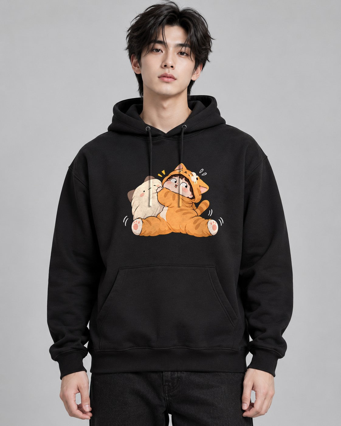 Cat Cuddle Onesie - Black