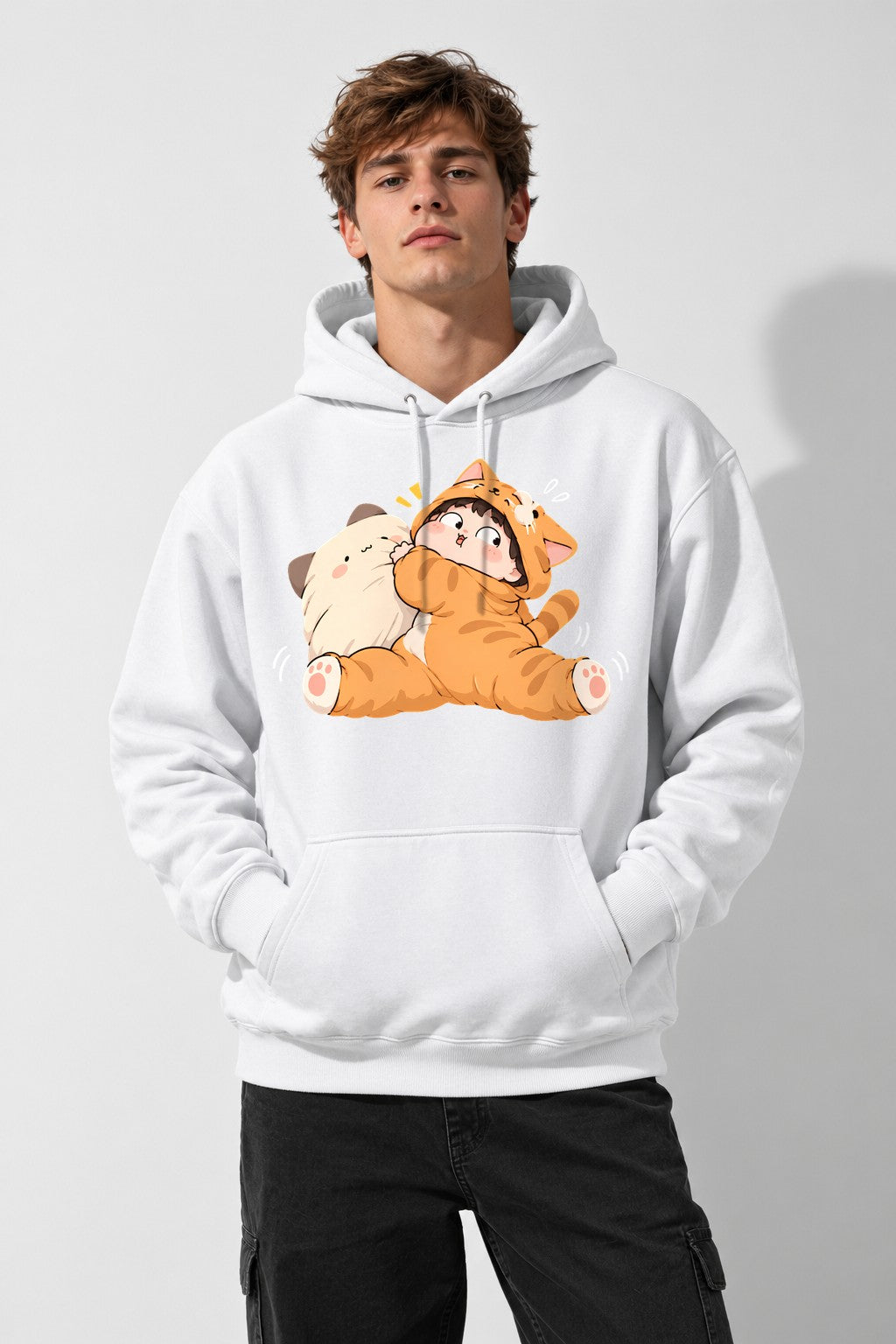 Cat Cuddle Onesie - White
