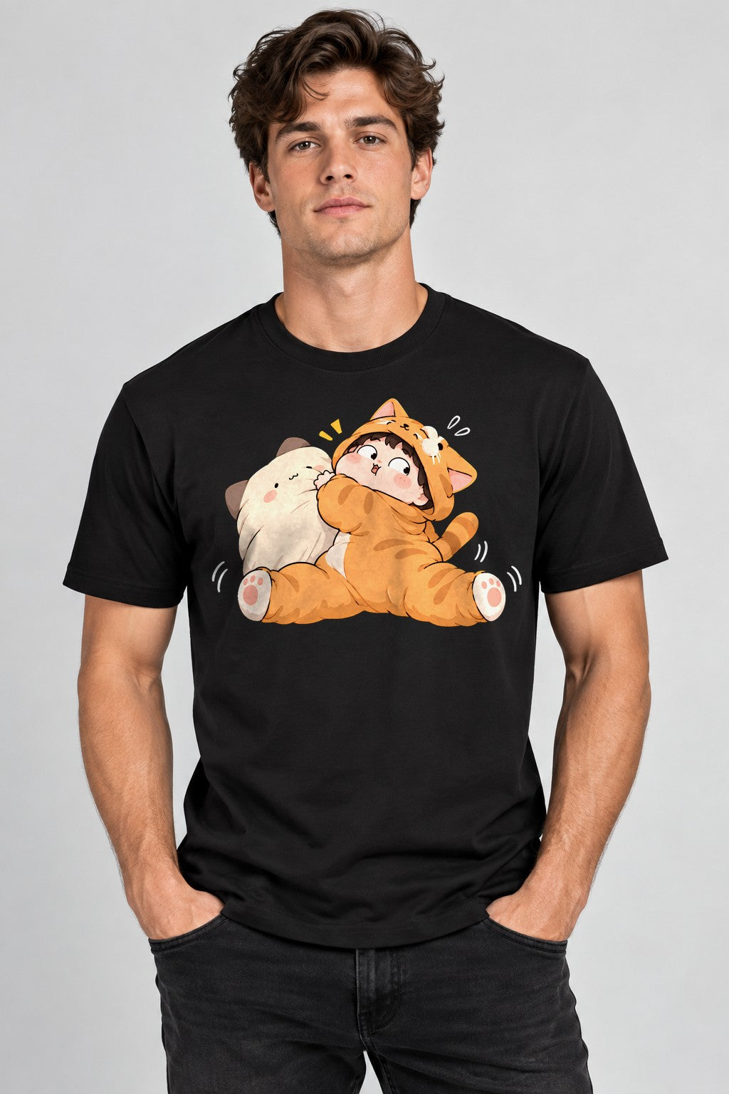 Cat Cuddle Onesie - Black