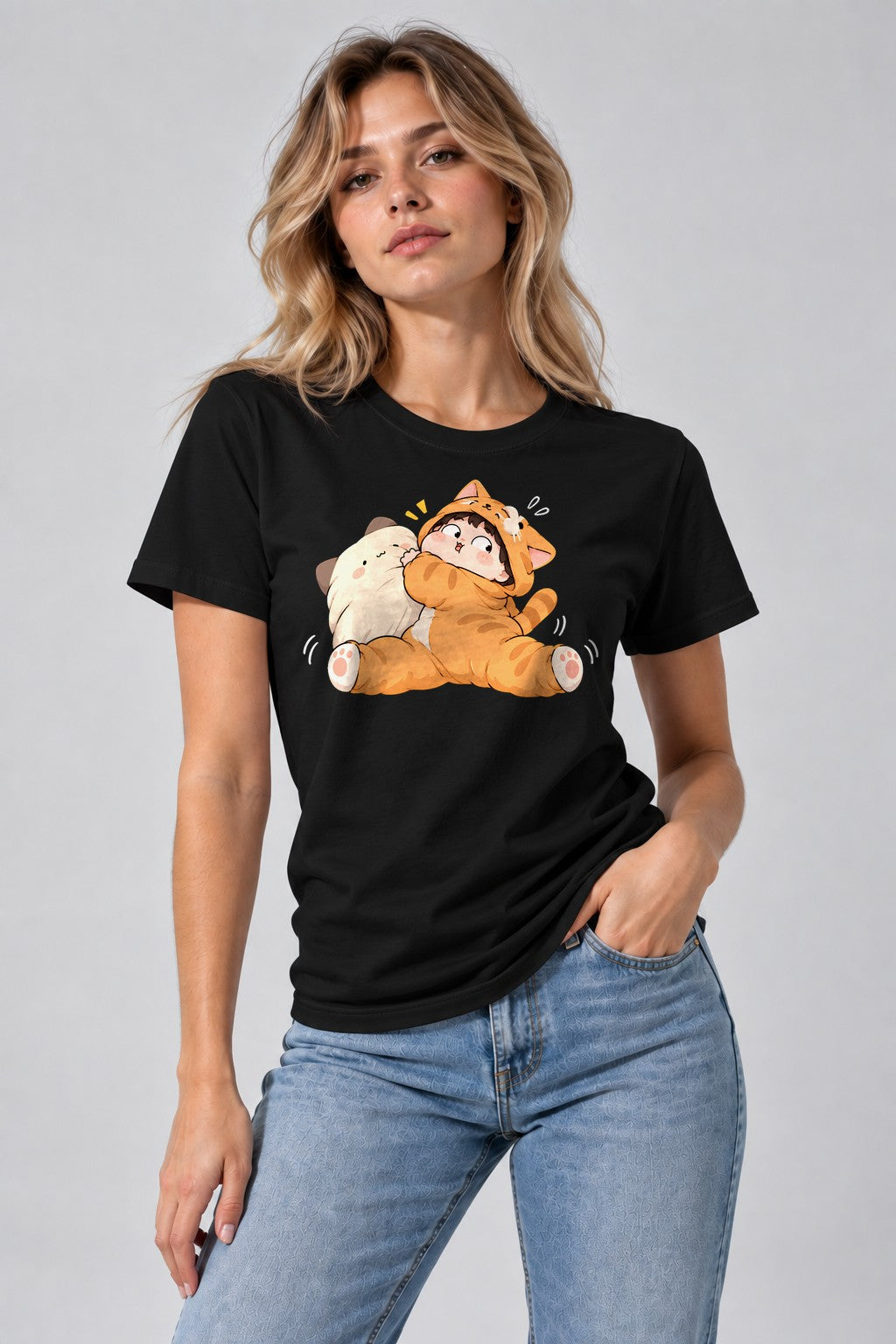 Cat Cuddle Onesie - Black