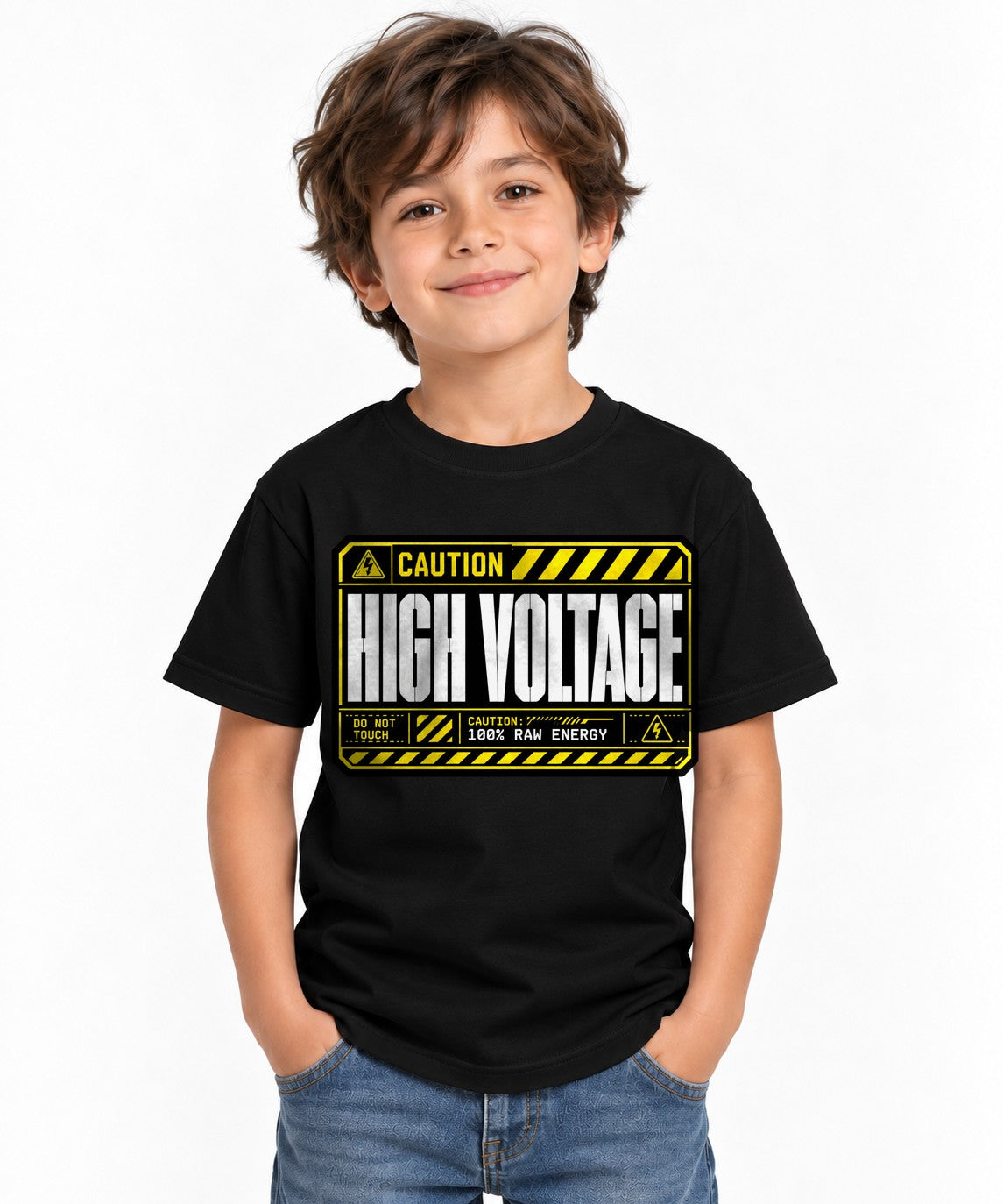 Caution High Voltage Industrial Haza - Black
