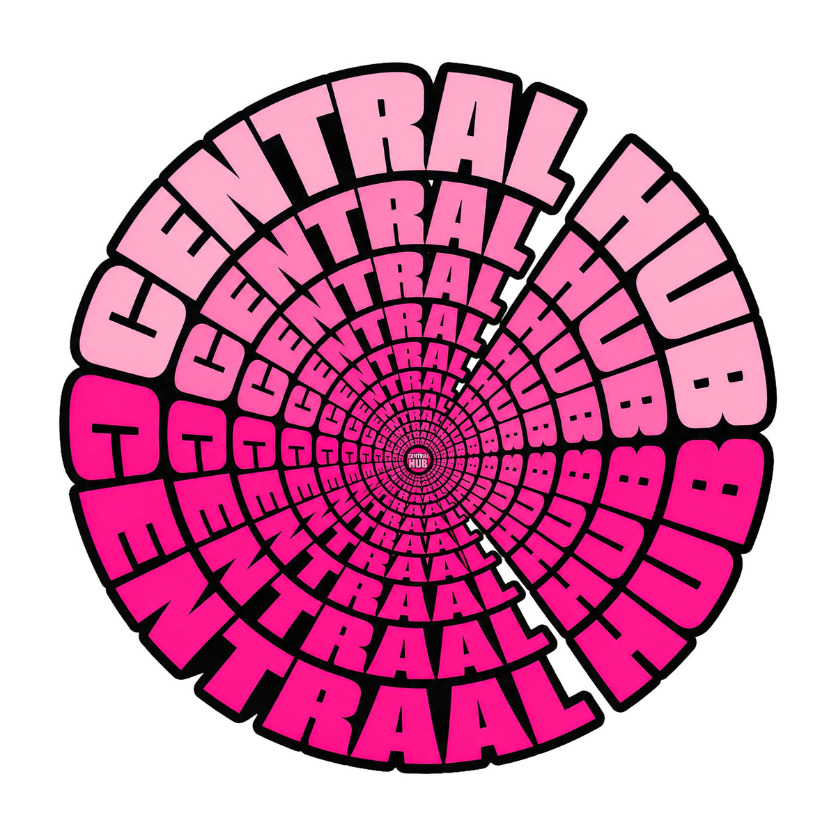 Central Hub Tunnel Shirt - Hypnotic Pink Spiral Vortex Graphic Tee