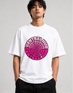 Central Hub Tunnel Shirt - Hypnotic Pink Spiral Vortex Graphic Tee - White