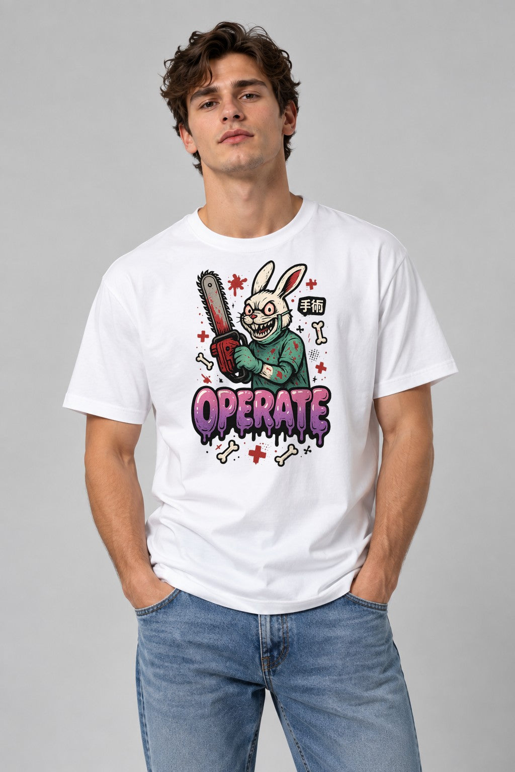 Chainsaw Surgeon Rabbit - White