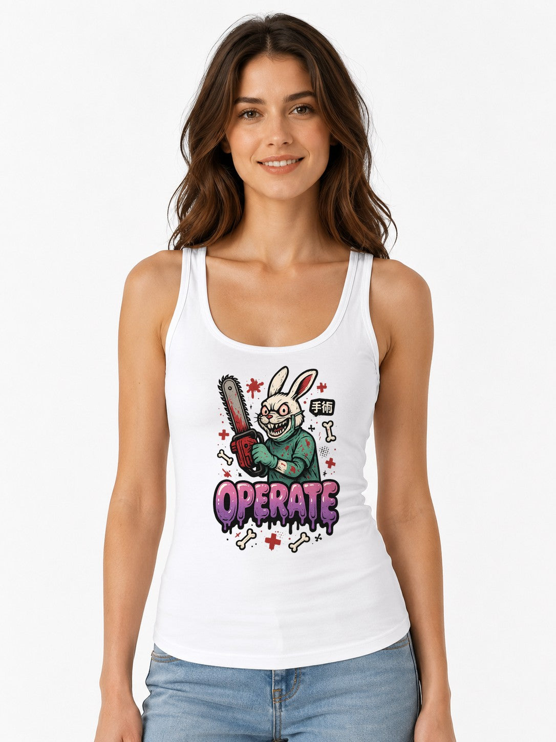 Chainsaw Surgeon Rabbit - White