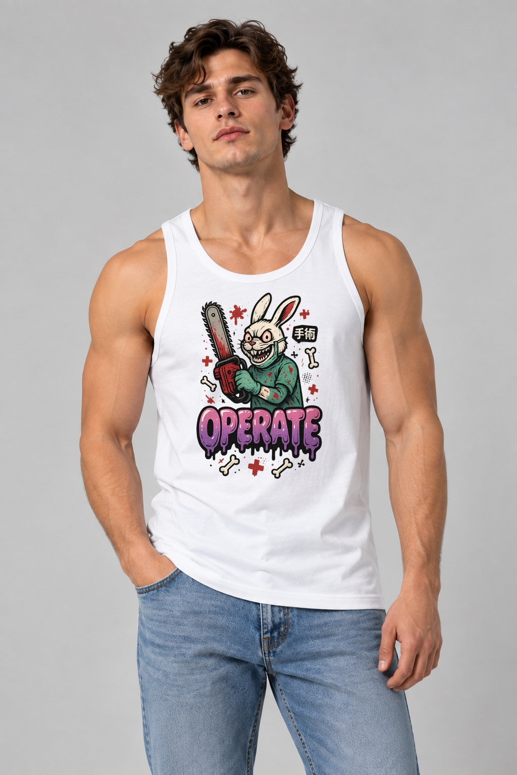 Chainsaw Surgeon Rabbit - White