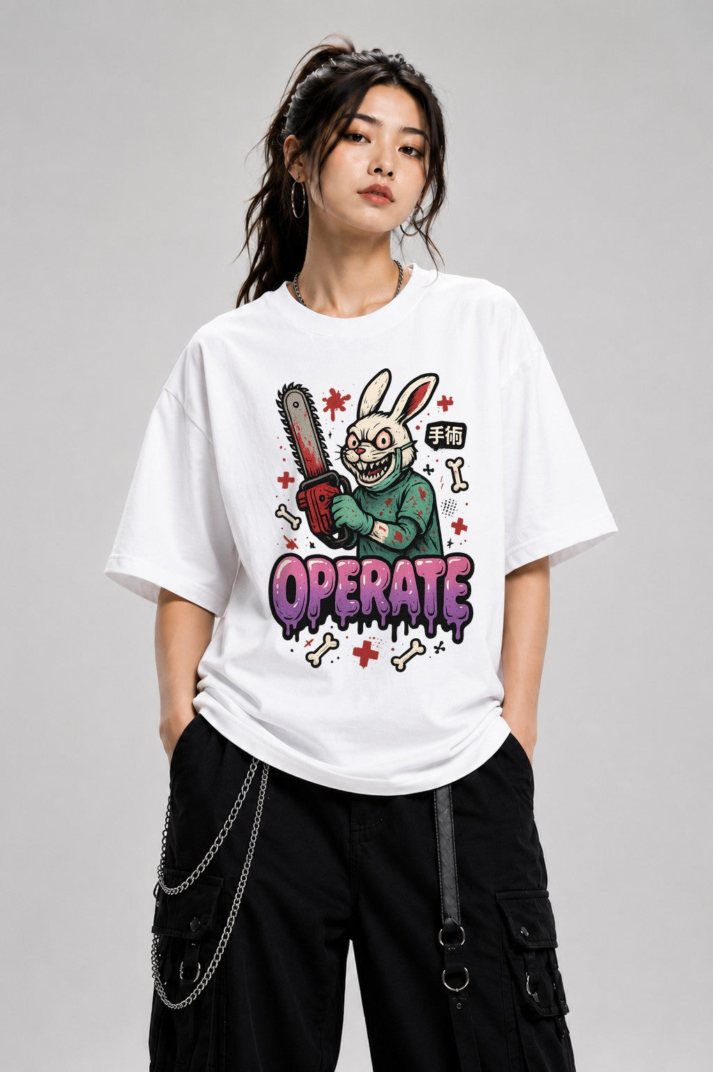 Chainsaw Surgeon Rabbit - White