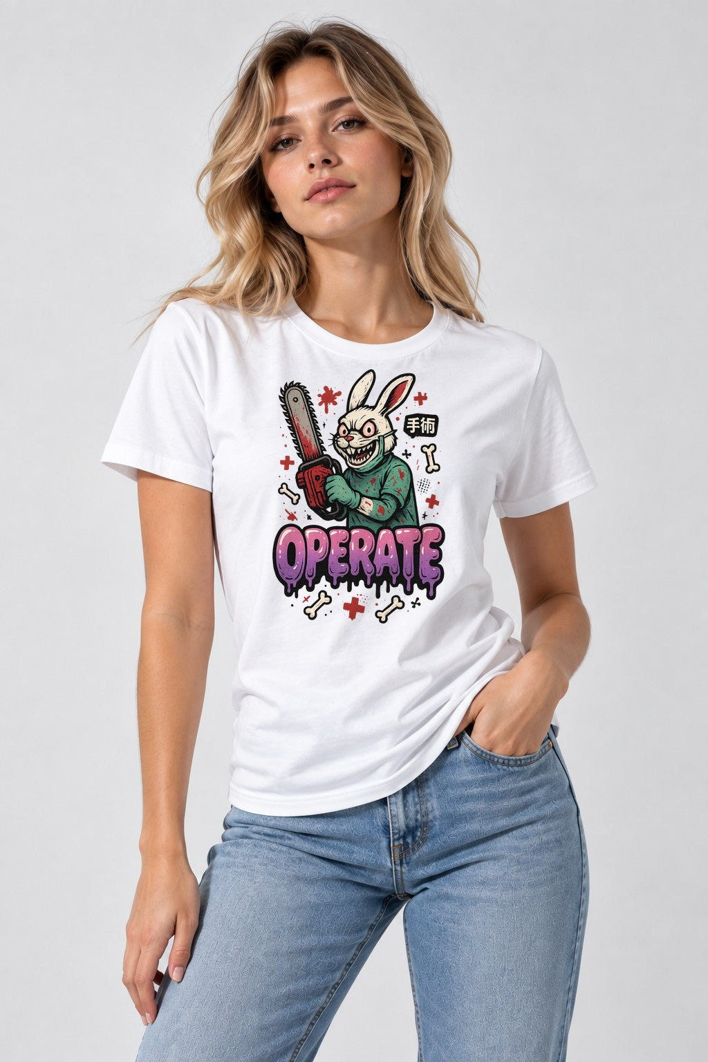 Chainsaw Surgeon Rabbit - White