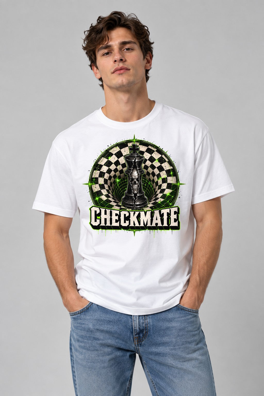 Checkmate Skull King - White