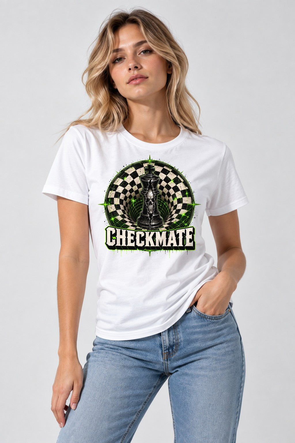 Checkmate Skull King - White