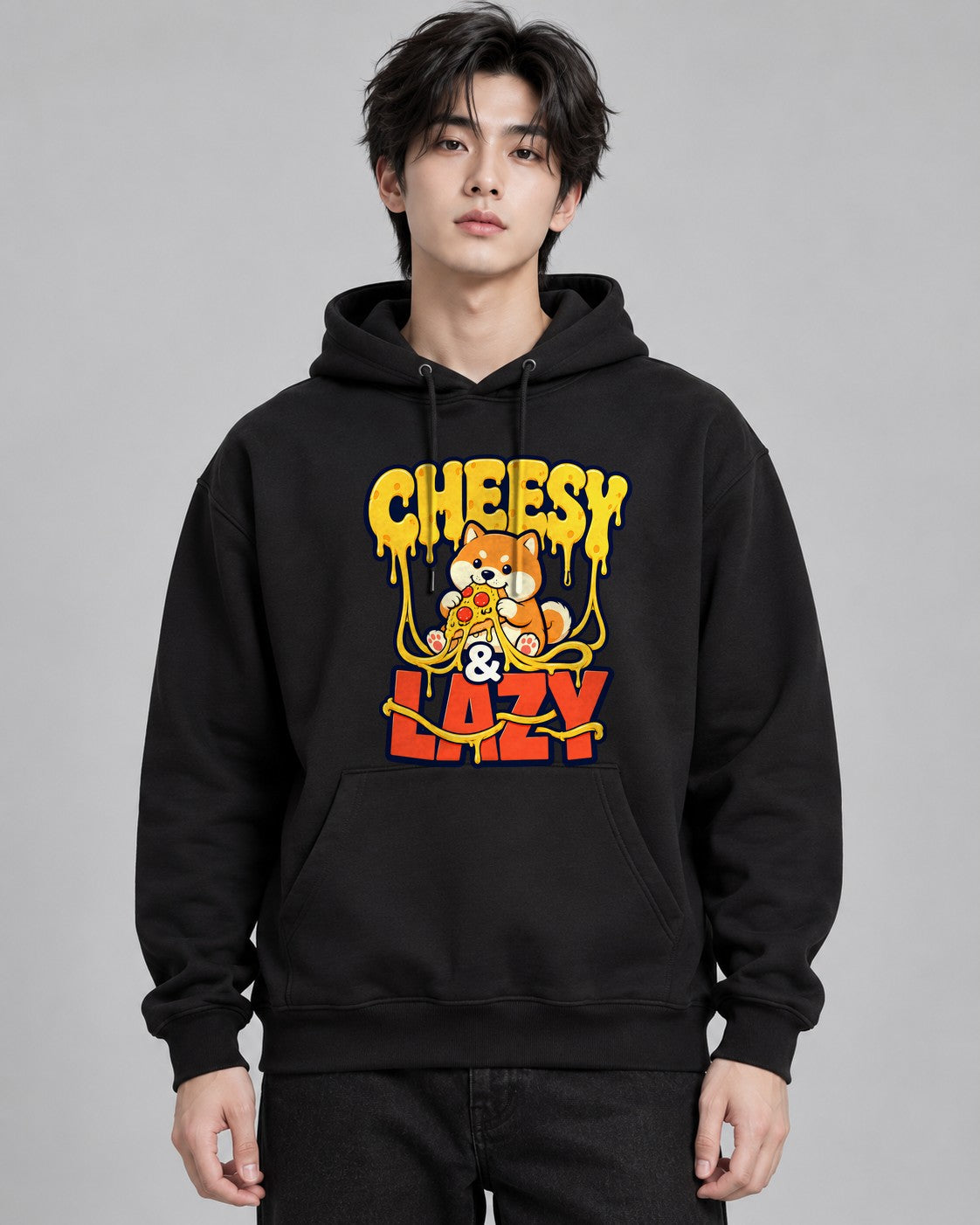 Cheesy & Lazy Shiba - Black