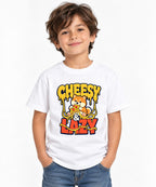 Cheesy & Lazy Shiba Pizza Lover Graphic Tee - Cute Dog Design - White