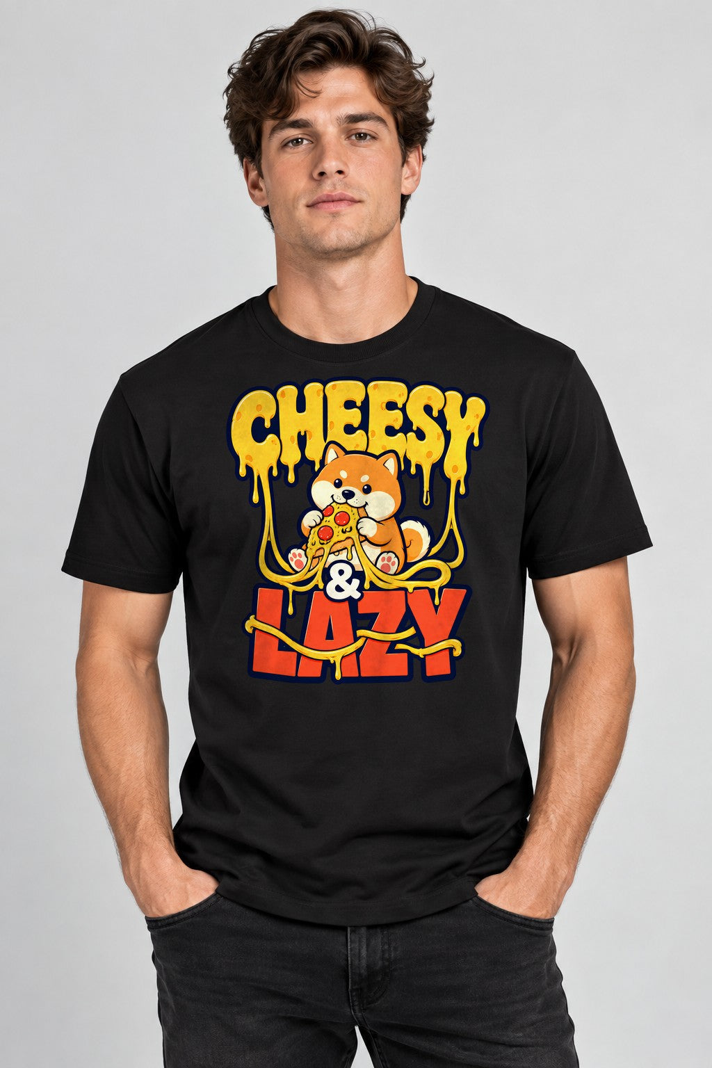 Cheesy & Lazy Shiba - Black