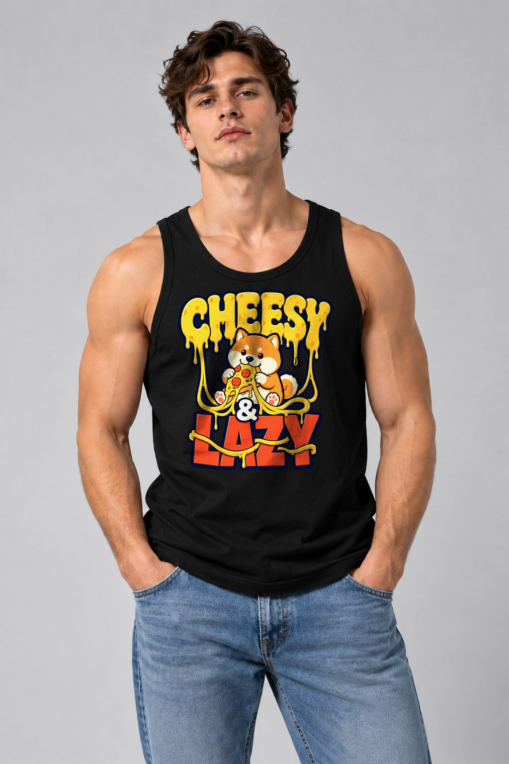 Cheesy & Lazy Shiba - Black