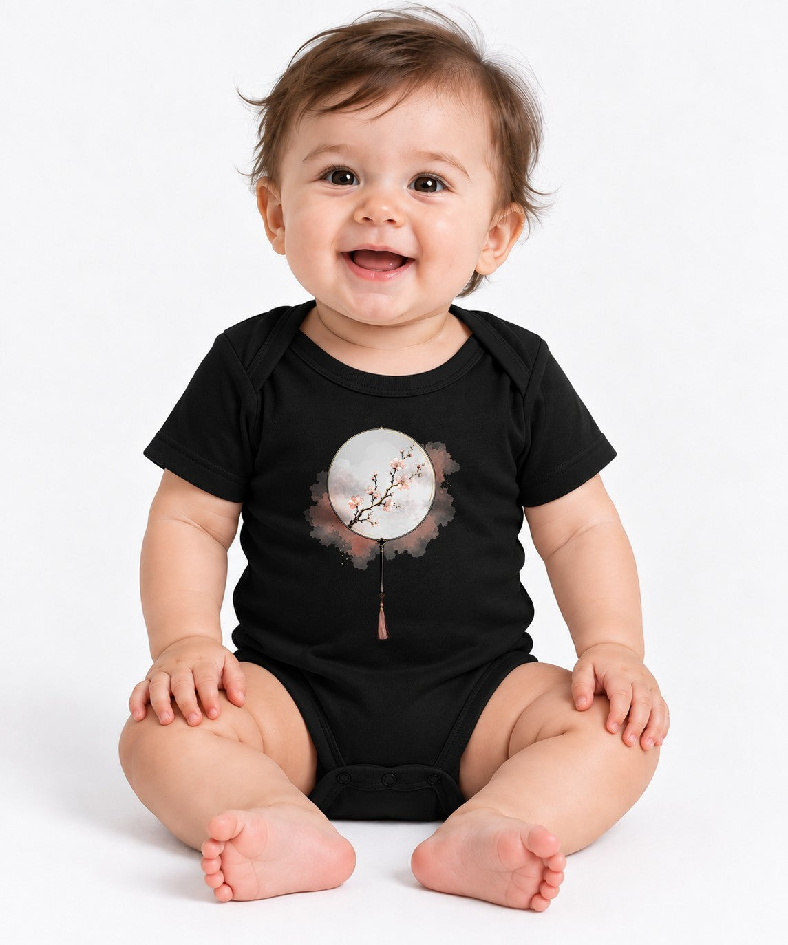 Cherry Blossom Fan - Black