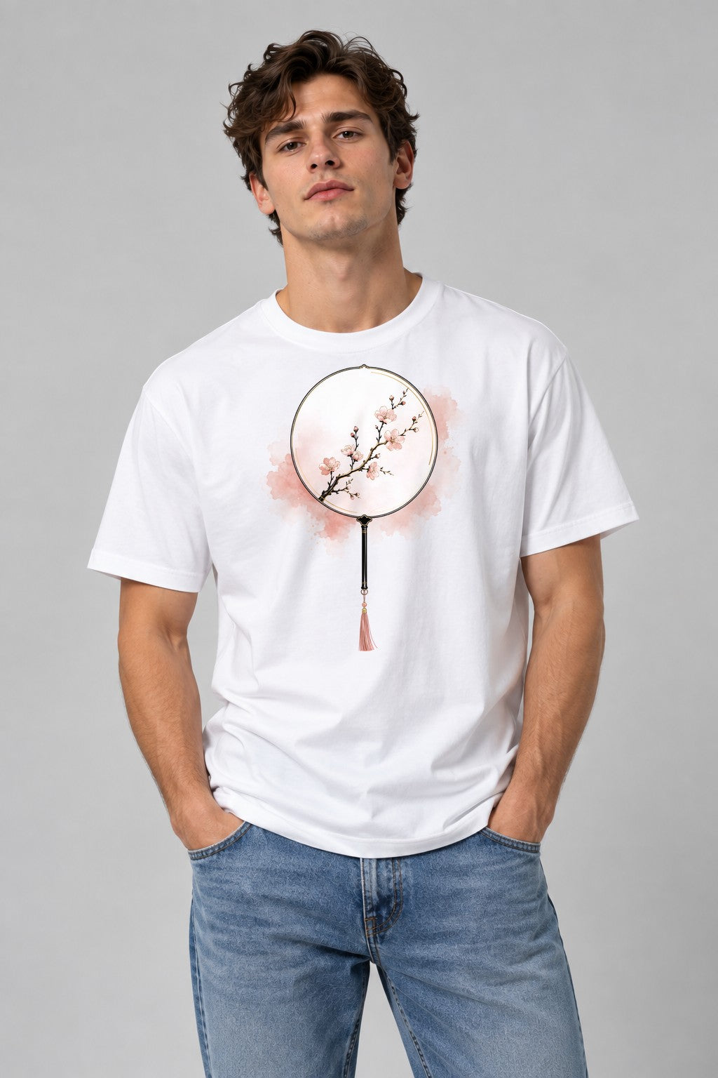 Cherry Blossom Fan - White