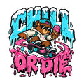 Chill Or Die Skateboarding Bear Graphic Tee - Street Art Style