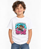 Chill Or Die Skateboarding Bear Graphic Tee - Street Art Style - White