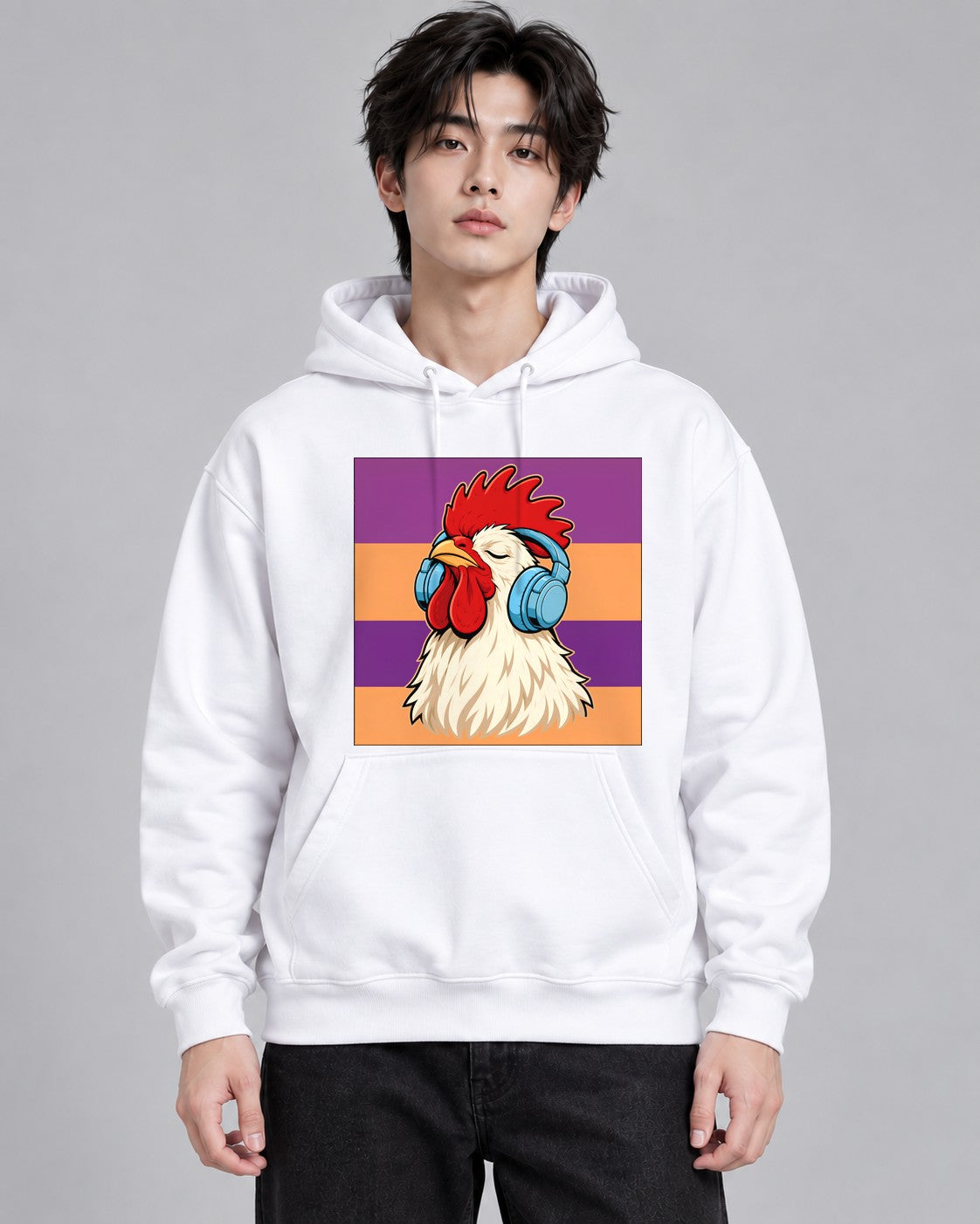 Chilling Rooster Beats - White