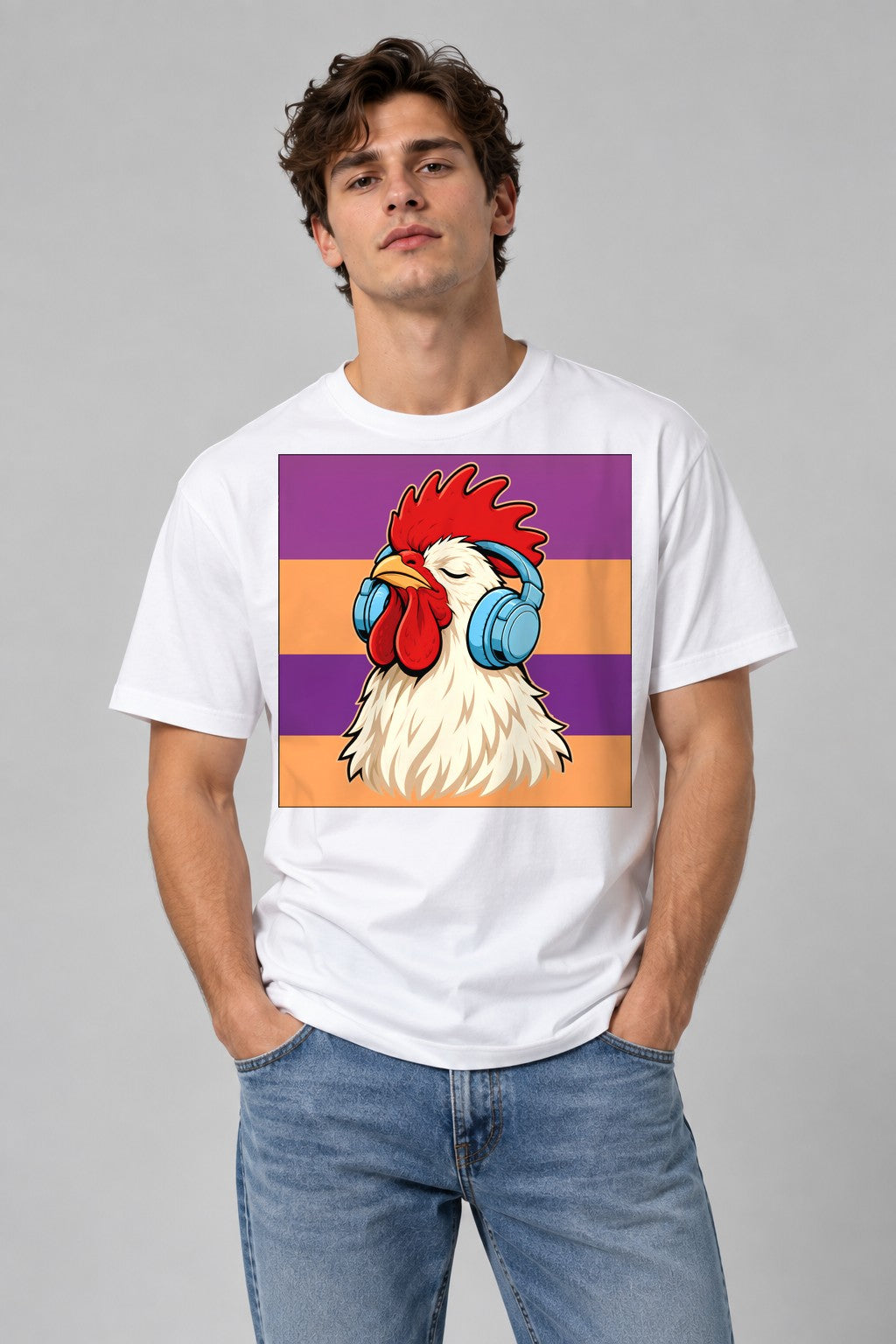 Chilling Rooster Beats - White