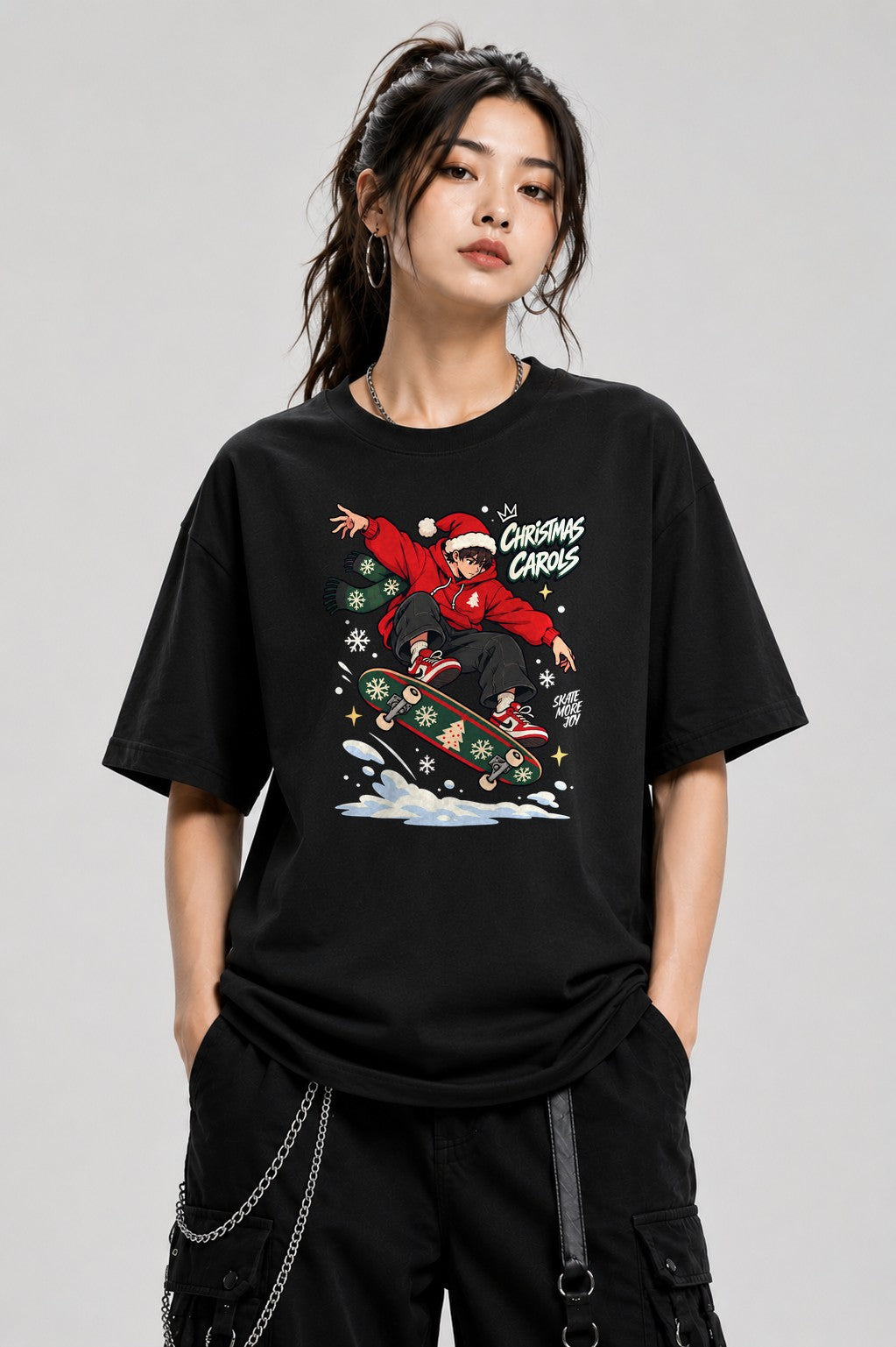 Christmas Carols Skater - Black