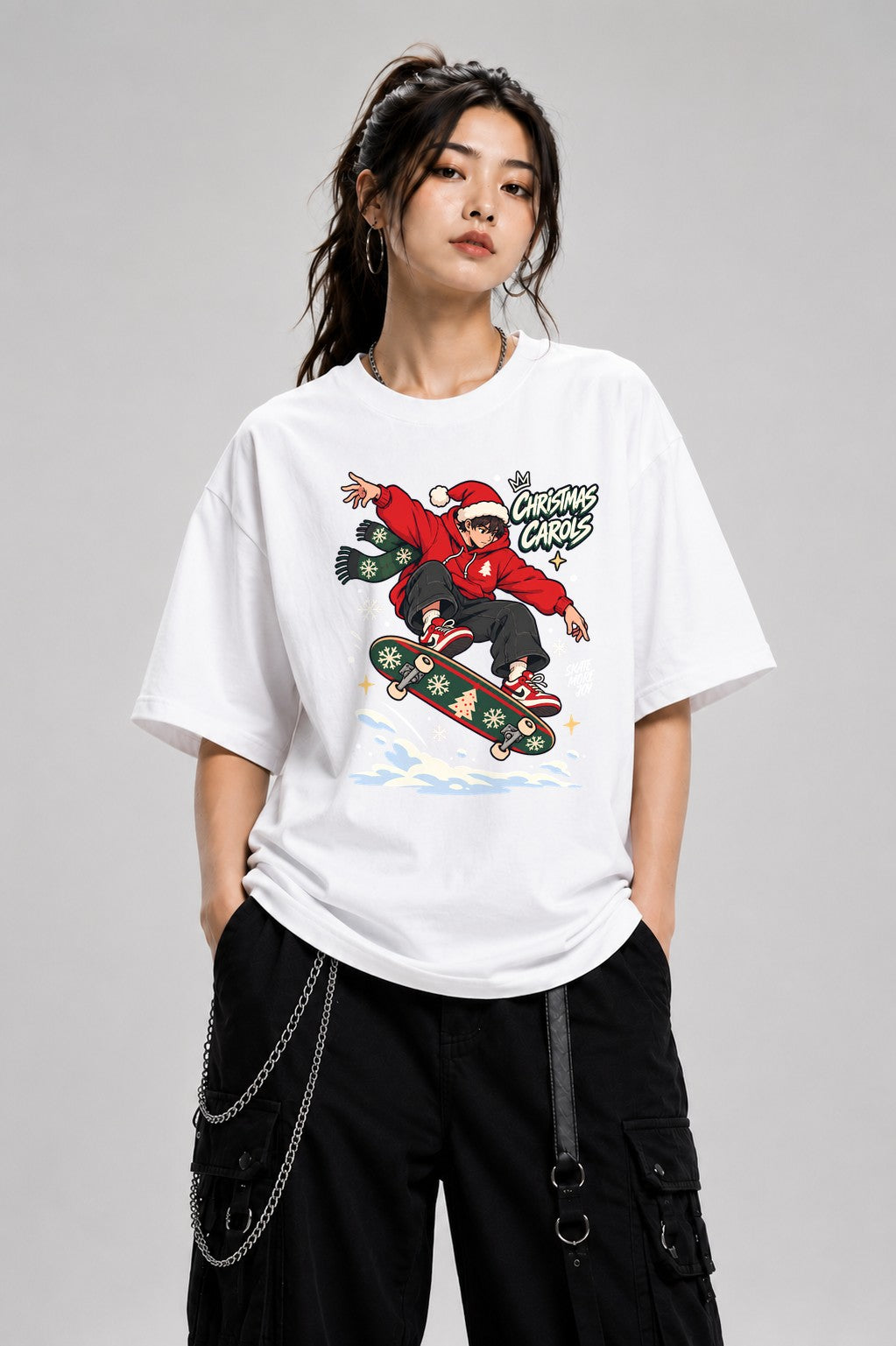 Christmas Carols Skater - White