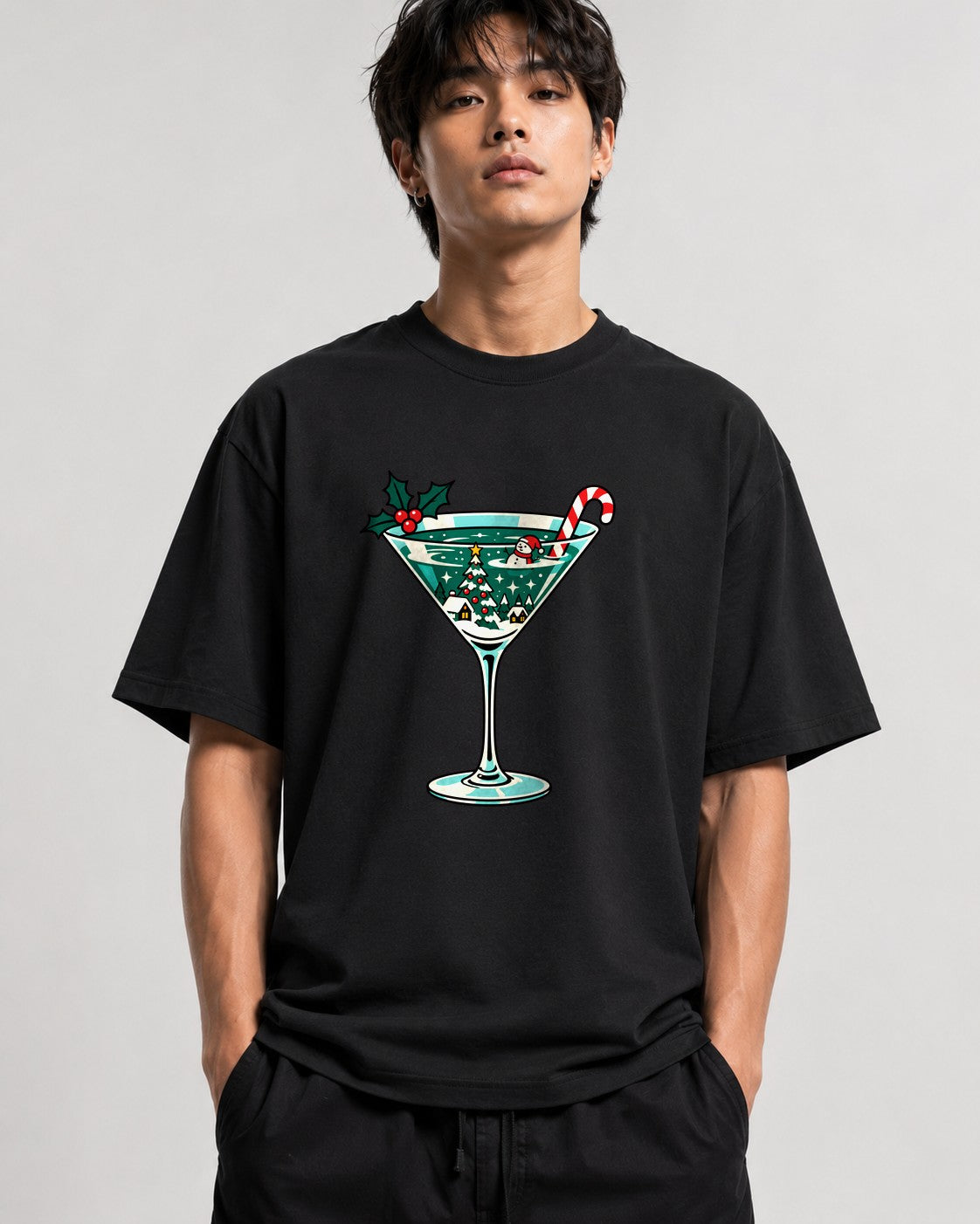 Christmas Cocktail Scene - Black