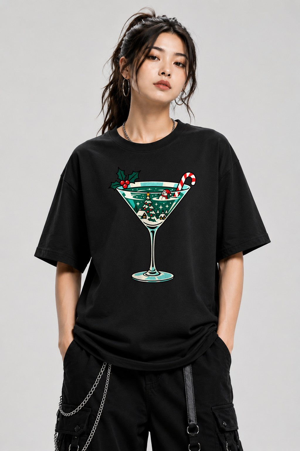 Christmas Cocktail Scene - Black
