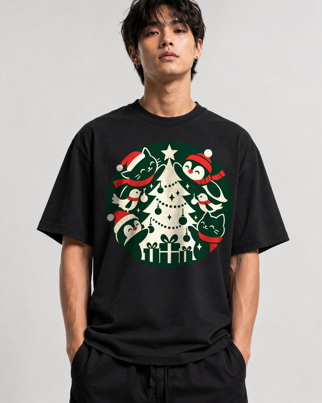 Christmas Friends Circle - Black