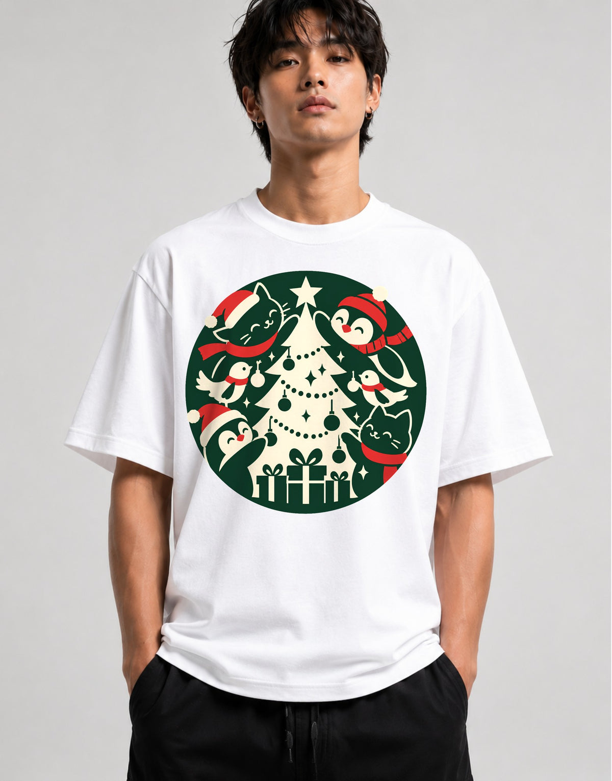 Christmas Friends Circle - White