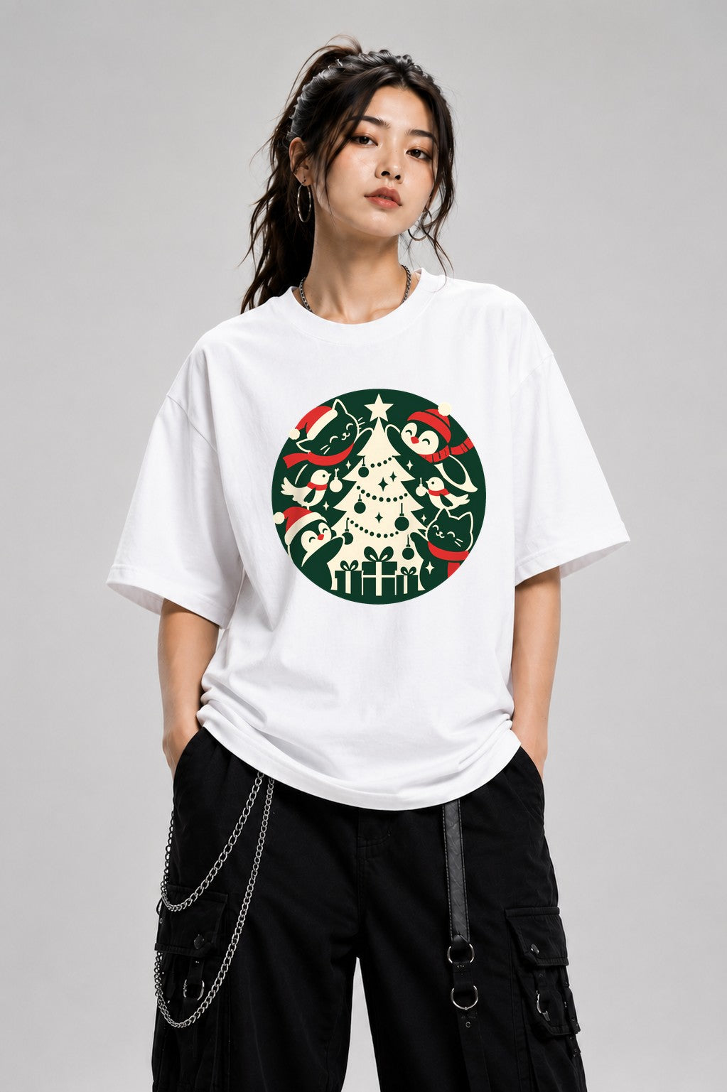 Christmas Friends Circle - White
