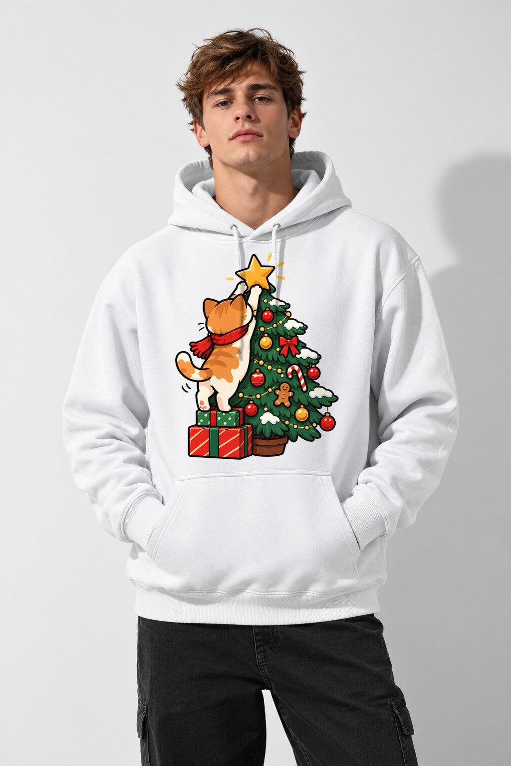 Christmas Tree Cat - White