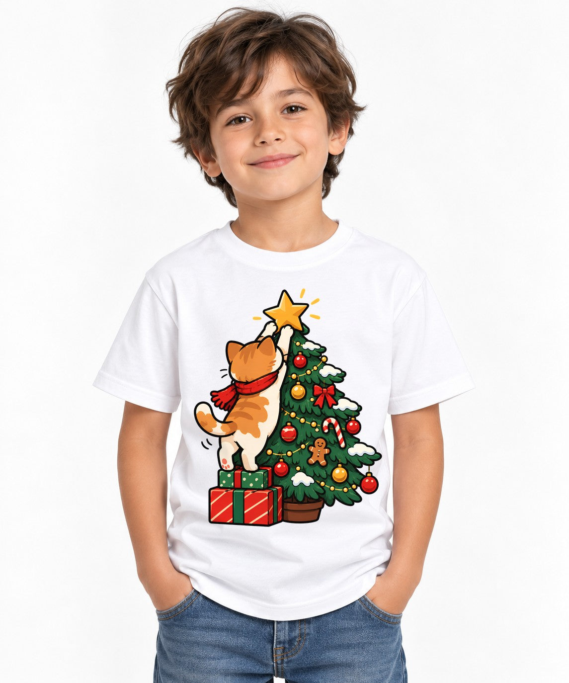 Christmas Tree Cat - White