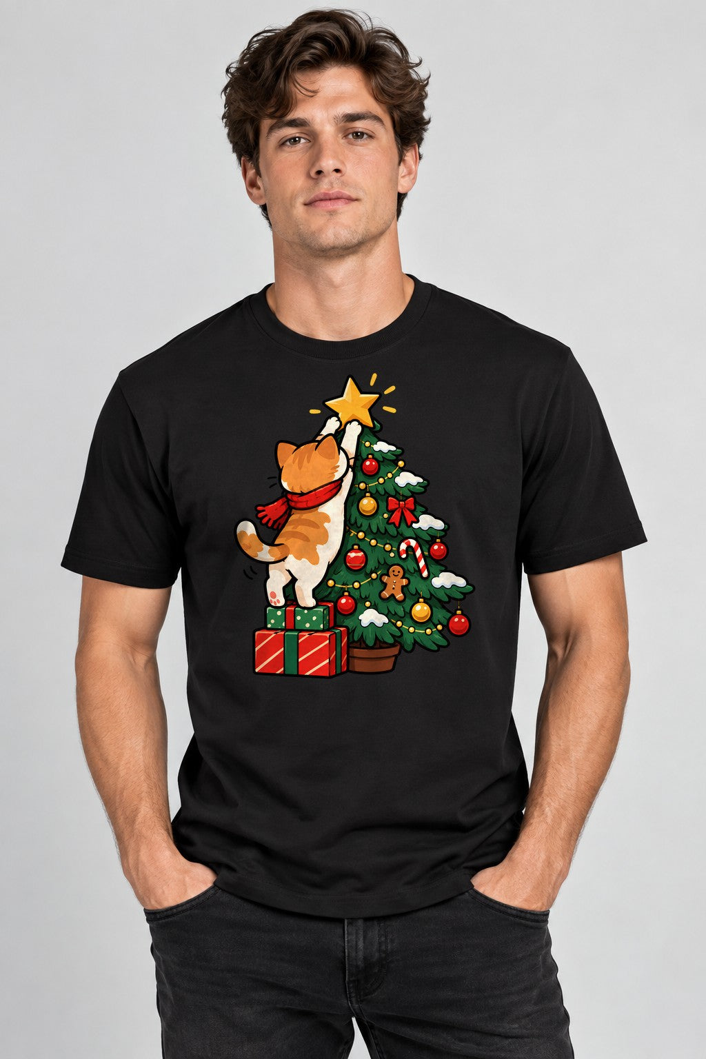 Christmas Tree Cat - Black