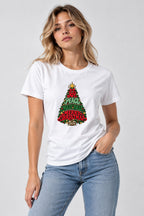 Christmas Tree Typography - White