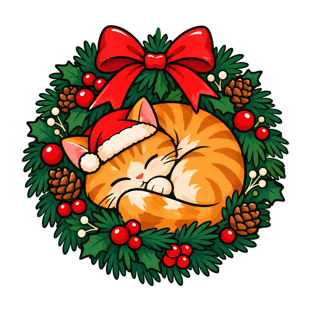 Christmas Wreath Kitten
