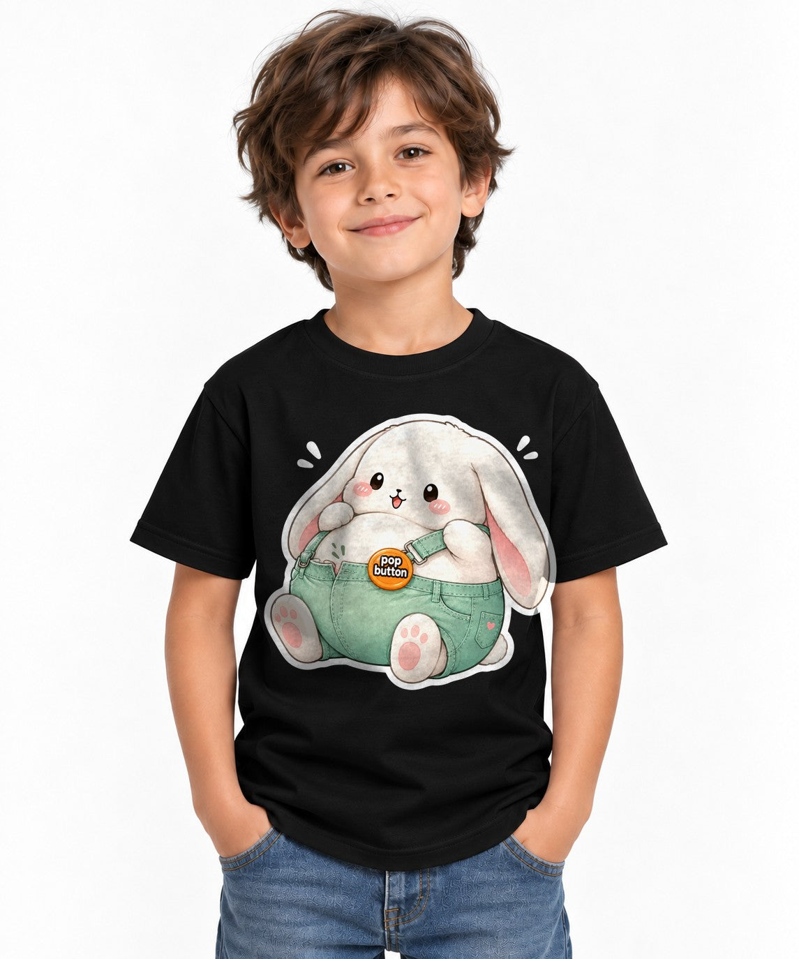 Chubby Bunny Button - Black