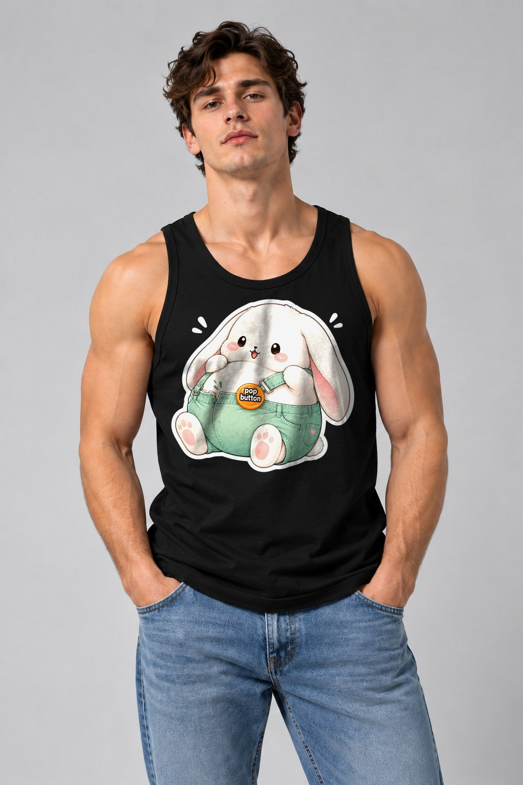 Chubby Bunny Button - Black