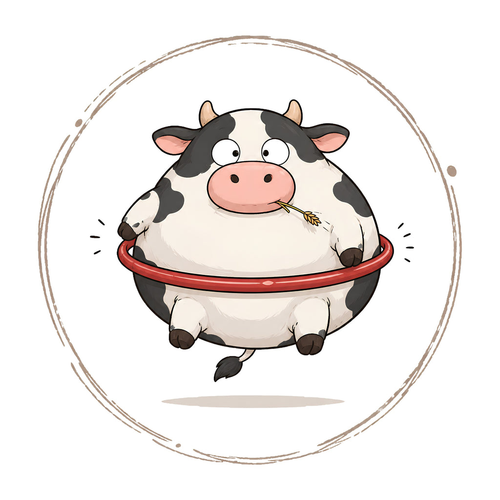 Chubby Cow With Hay