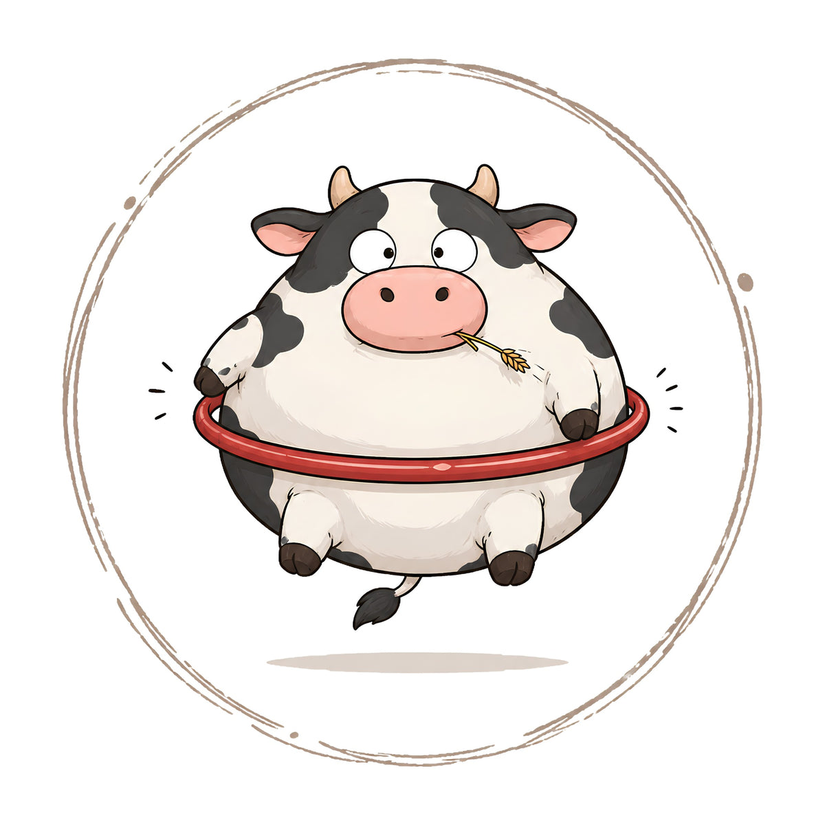 Chubby Cow With Hay