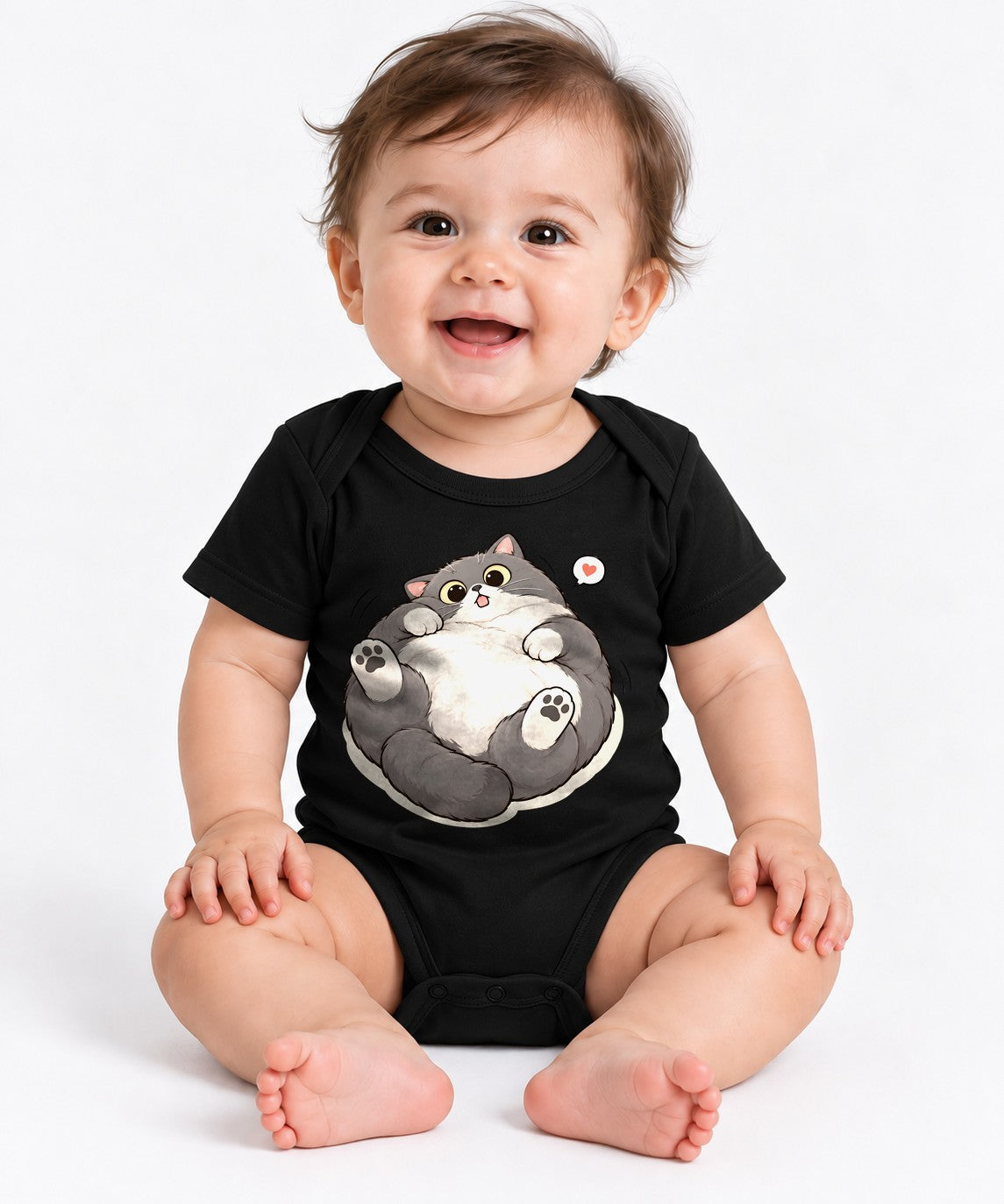 Chubby Happy Cat - Black