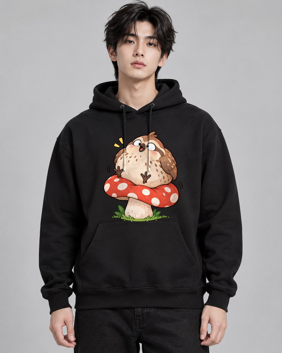 Chubby Owl Mushroom - Black