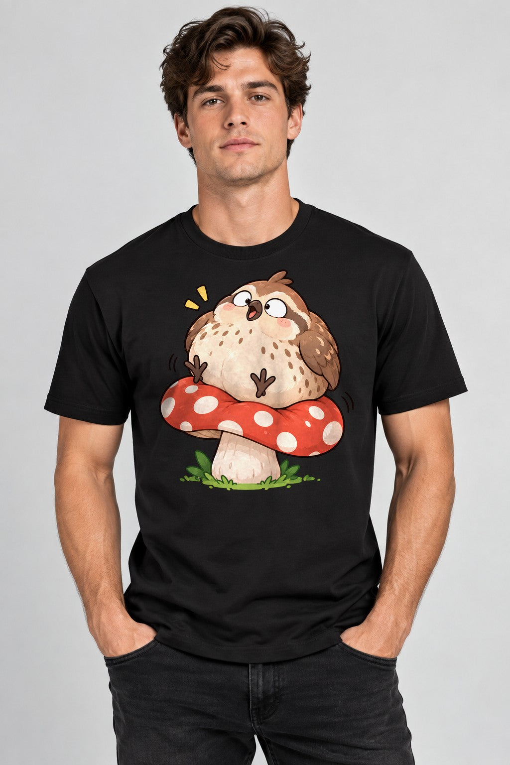 Chubby Owl Mushroom - Black