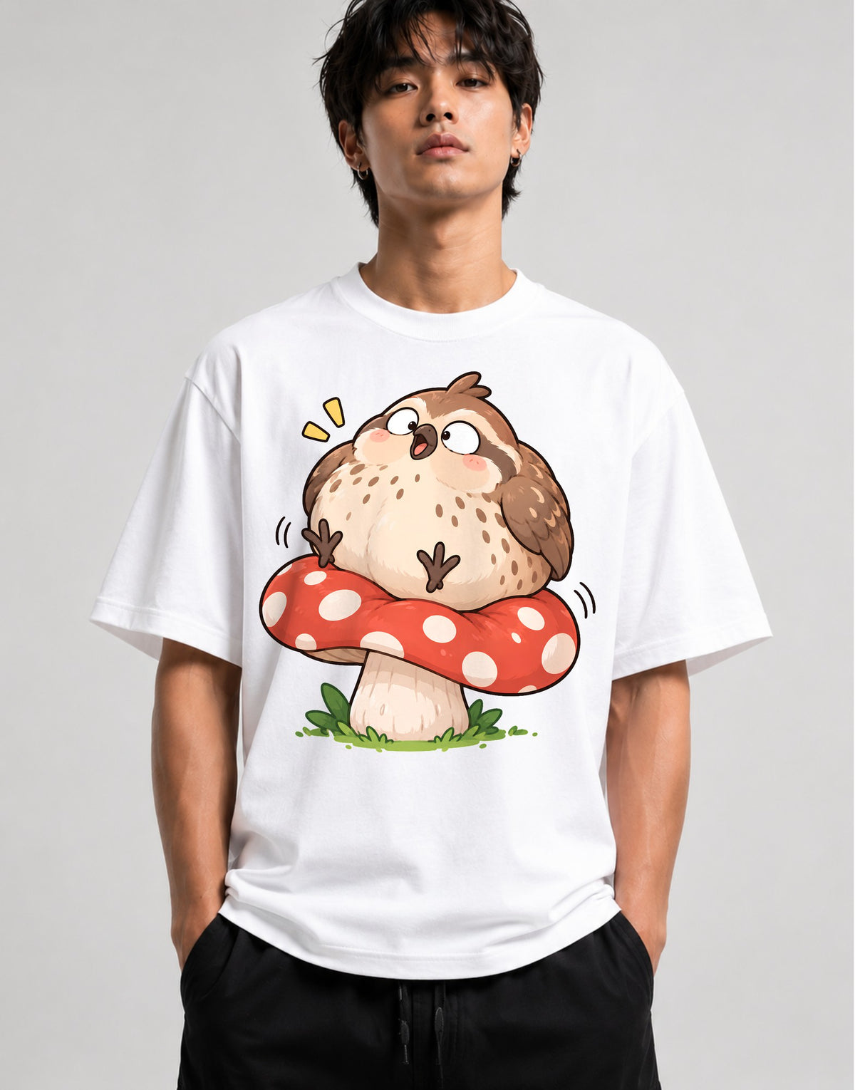 Chubby Owl Mushroom - White