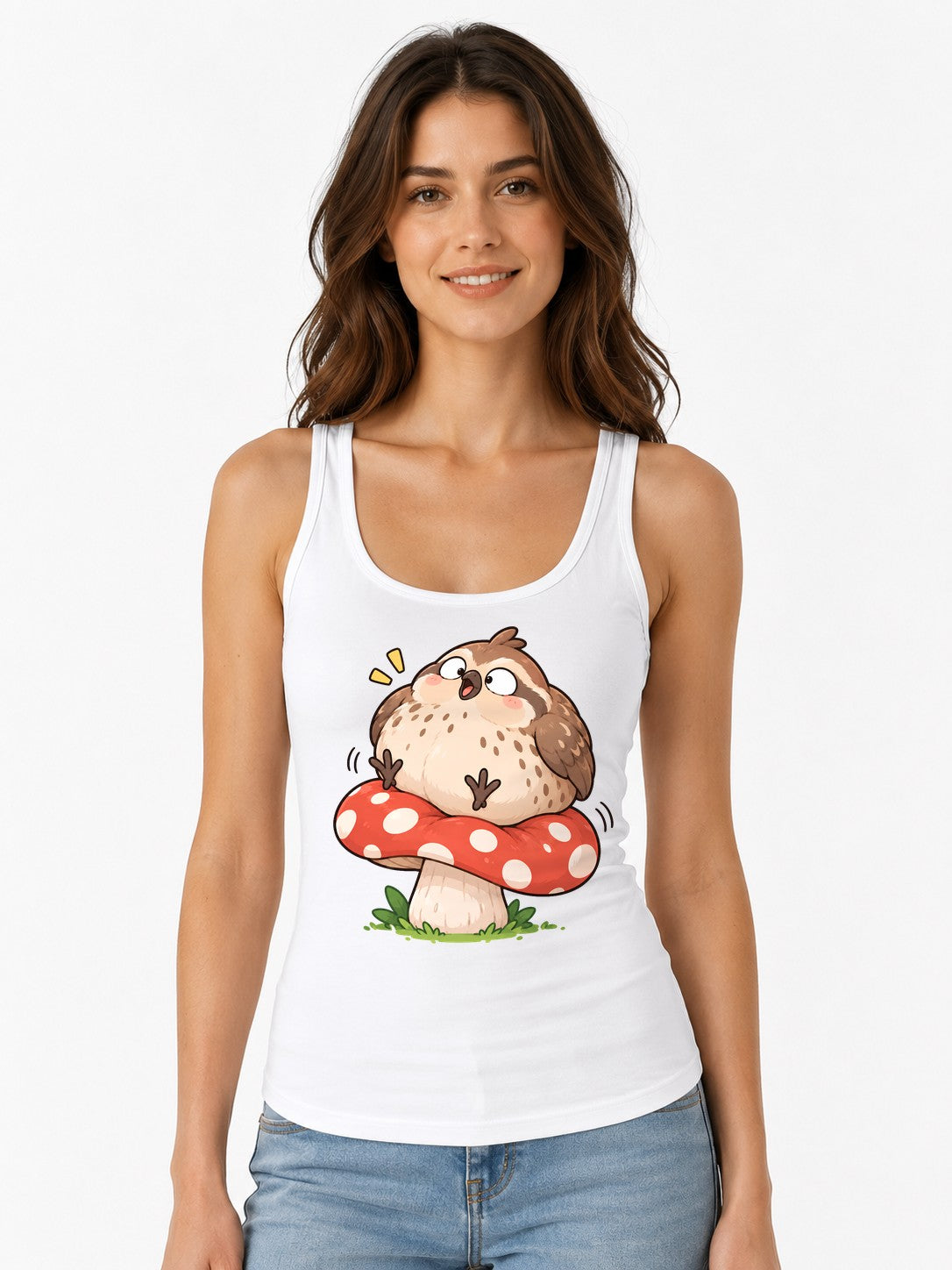 Chubby Owl Mushroom - White